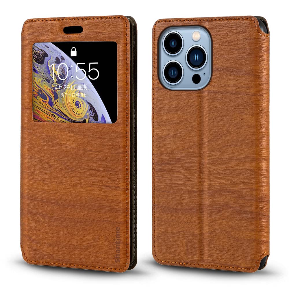 Amazon.com: Shantime Invisible Magnetic View Window PU Leather